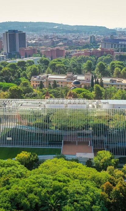 Vista aèria de la nova seu del BSC Vista aèria de la nova seu del BSC