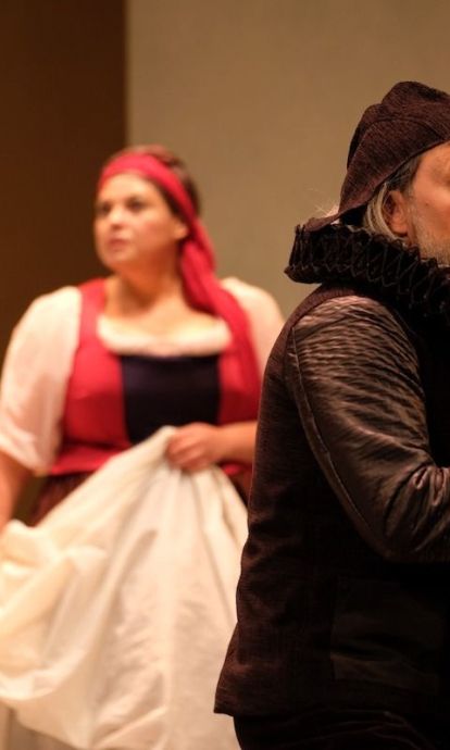 Jordi Casanova interpretant l'òpera còmica de verdi, a partir del falstaff de shakespeare a Sabadell. © Enric Lucena