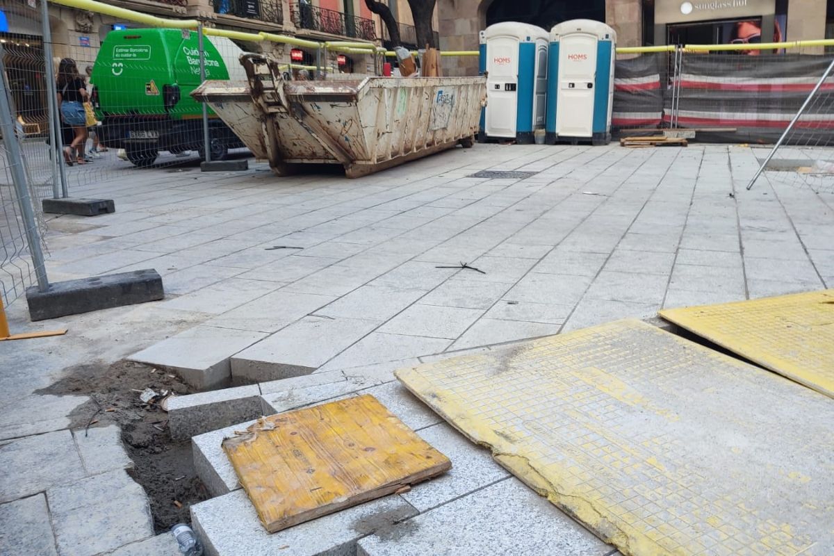 Obras en Portal de l'Àngel. 