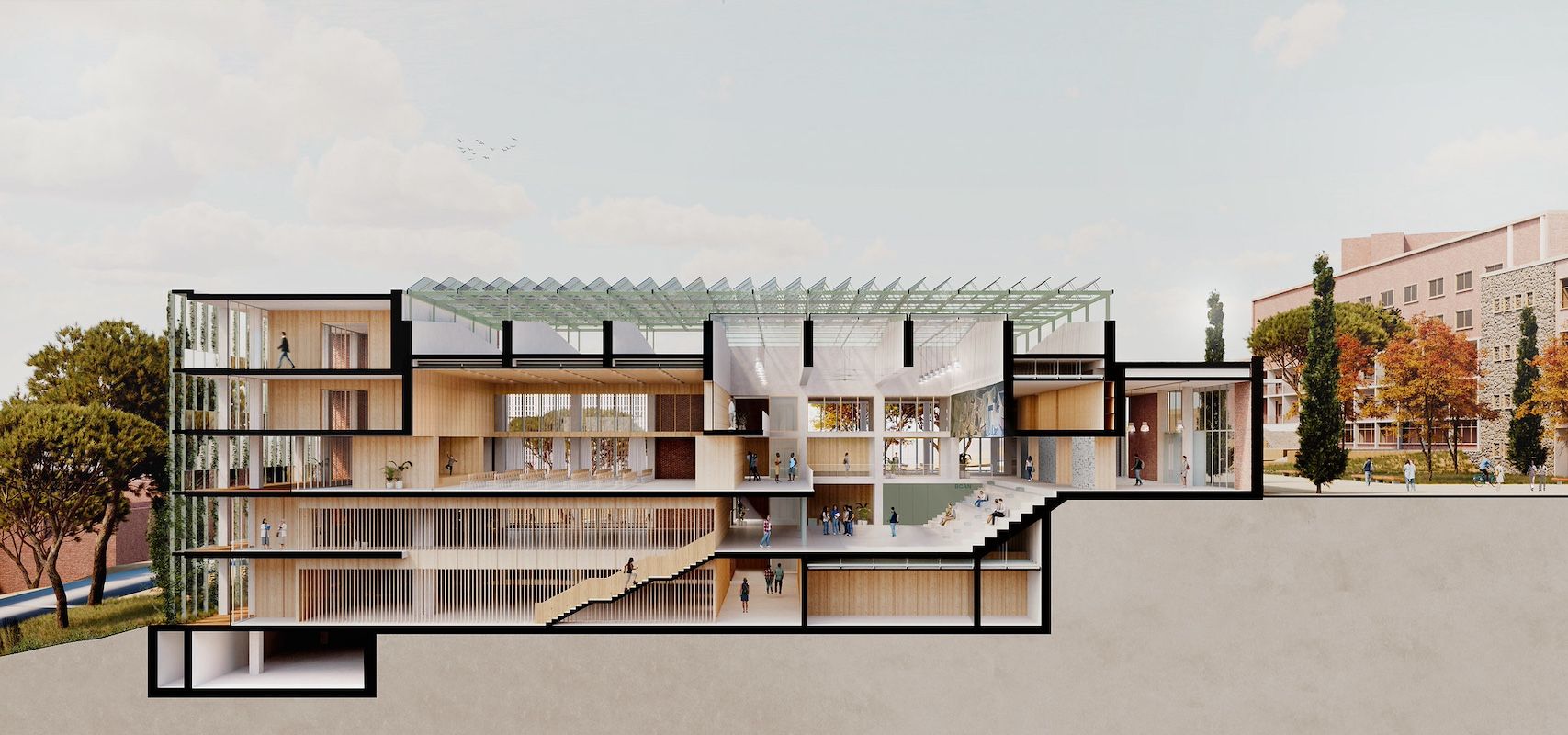 Imagen virtual del futuro BCAN, en Mundet. © Scob arquitectura i paisatge & Barceló Balanzó arquitectes