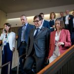 Salvador Illa y Teresa Garcia-Milà, antes del inicio de la primera jornada de la reunión anual