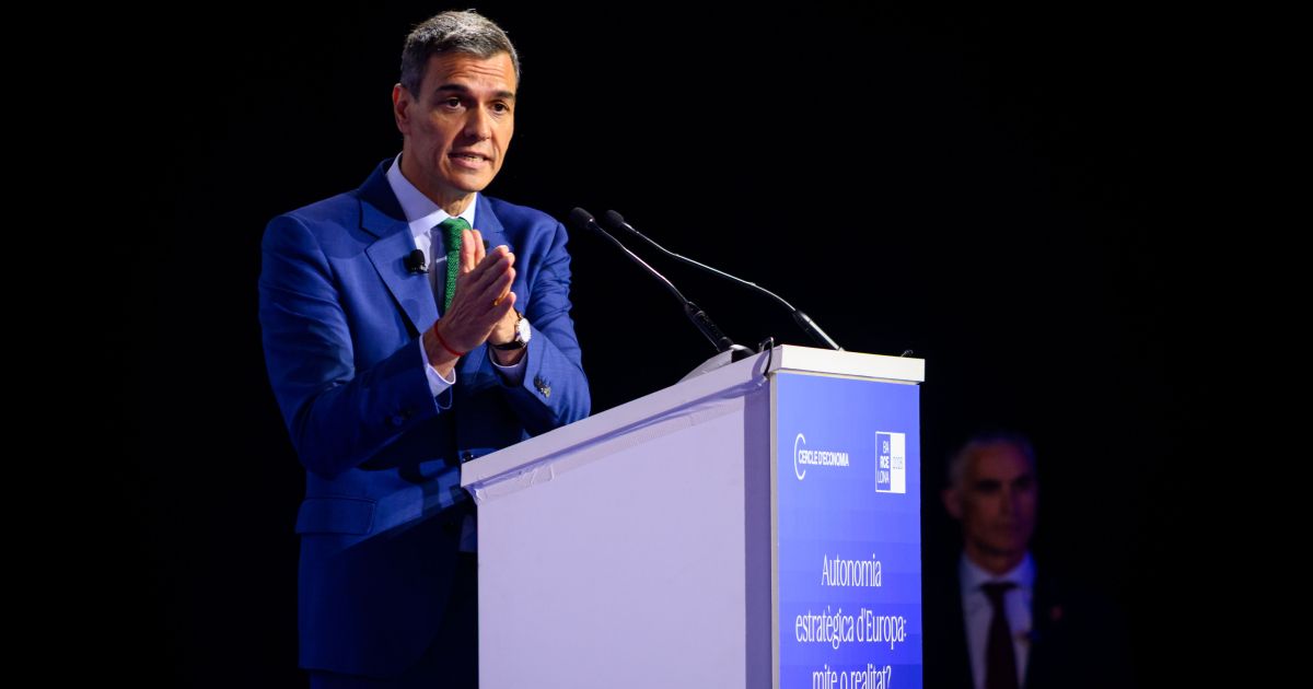 El president del Govern espanyol, Pedro Sánchez, durant la seva intervenció. © Cercle d'Economia El president del Govern espanyol, Pedro Sánchez, durant la seva intervenció. © Cercle d'Economia