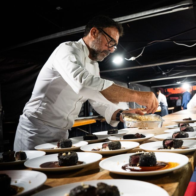 El xef Oscar Manresa durant el sopar