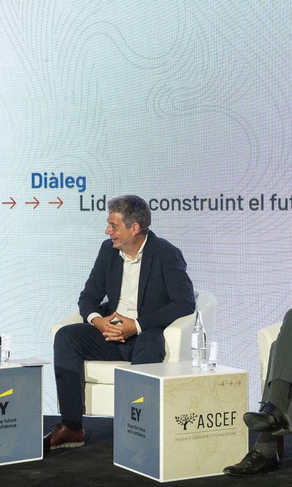Rosa Tous, presidenta de la ASCEF y vicepresidenta corporativa de Tous; Eloi Planes, presidente ejecutivo de Fluidra; y Marc Puig, chairman de Puig. © ASCEF