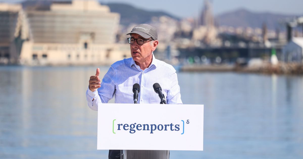 El presidente del Port de Barcelona y de la Fundació BCN Port Innovation, José Alberto Carbonell, durant la seva intervenció. © Port de Barcelona