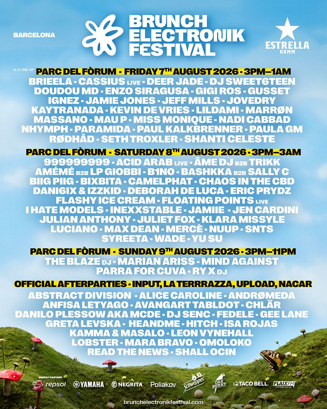 Cartel completo del Brunch Electronik Festival 2026 Cartel completo del Brunch Electronik Festival 2026