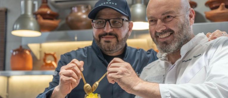 Andrés Torres y Antonio Bachour presentan el postre que han creado conjuntamente para recaudar fondos y ayudar a los venezolanos afectados por los terremotos. Andrés Torres y Antonio Bachour presentan el postre que han creado conjuntamente para recaudar fondos y ayudar a los venezolanos afectados por los terremotos.