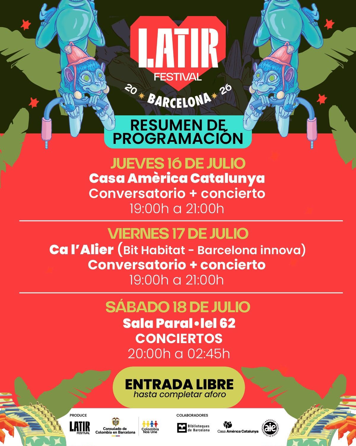 Cartel completo de LATIR 2026 Cartel completo de LATIR 2026
