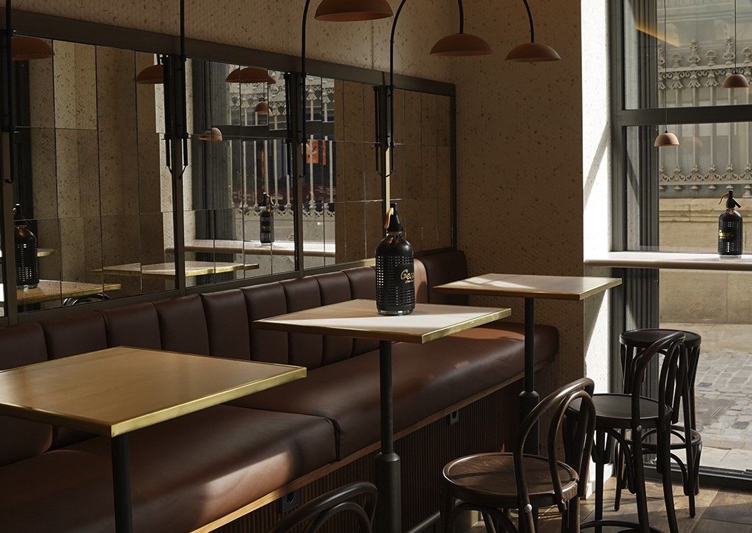 Un rincon del bar Cal Pla, junto al mercado de la Concepció.