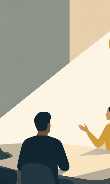Ilustración de una reunión empresarial