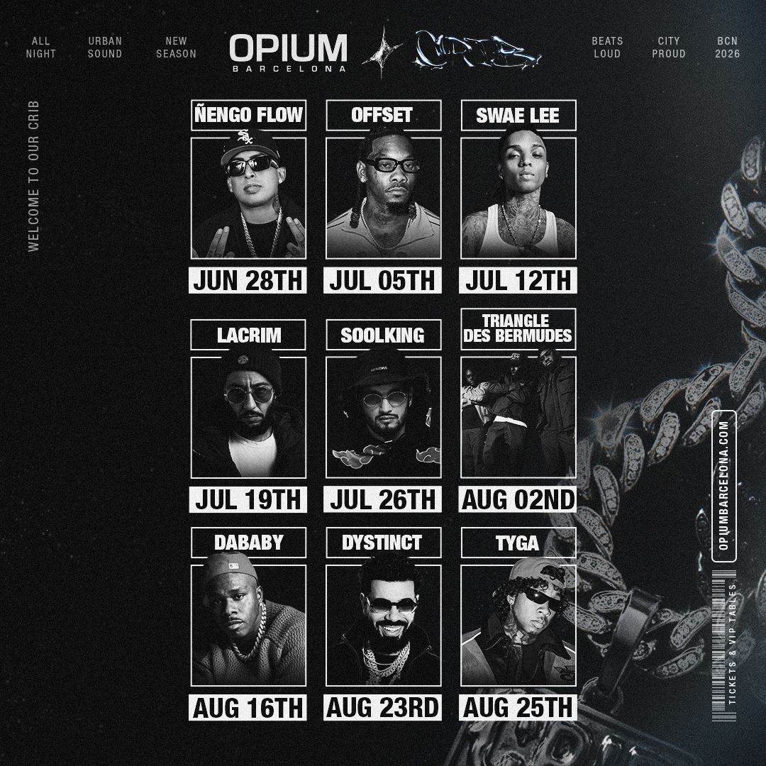 Calendario de CRIB en Opium Barcelona Calendario de CRIB en Opium Barcelona
