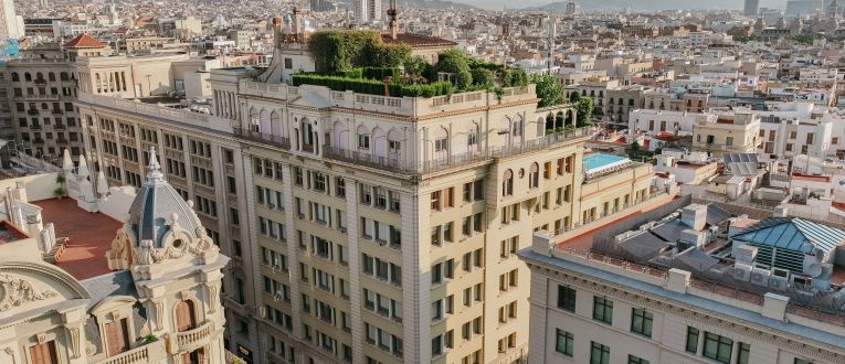 Imagen aérea del Grand Hotel Central de Barcelona Imagen aérea del Grand Hotel Central de Barcelona