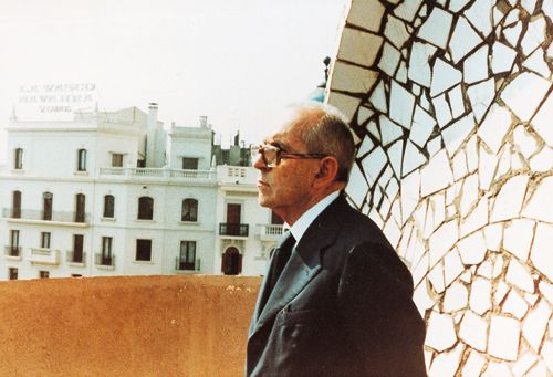 Salvador Espriu a la Pedrera. Fotografía cedida por CDESE.