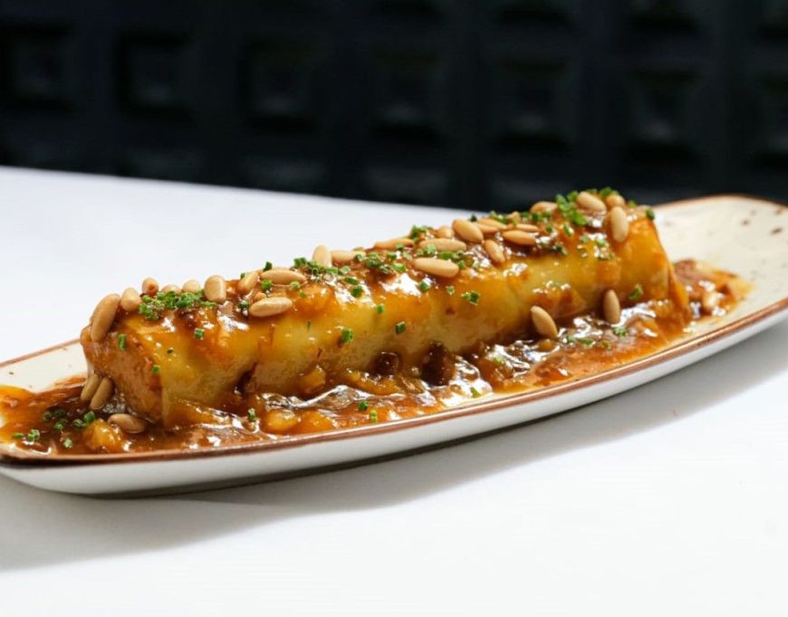 Canelón de pollo a la catalana