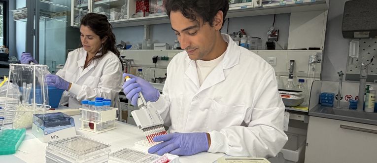 El equipo de Nuage Therapeutics en los laboratoris del Parc Científic de Barcelona. El equipo de Nuage Therapeutics en los laboratoris del Parc Científic de Barcelona.