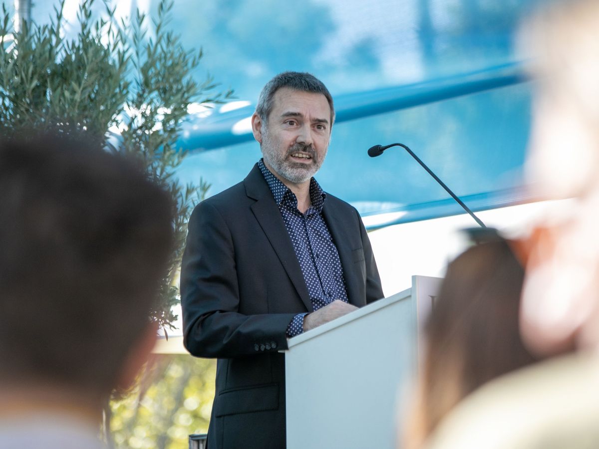 El president d'Editors.cat, Oriol Magrinyà, al discurs inaugural de La Setmana. © La Setmana El president d'Editors.cat, Oriol Magrinyà, al discurs inaugural de La Setmana. © La Setmana