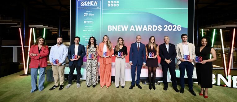 Todos los representantes de las start-ups ganadoras de los Premis BNEW 2026 © BNEW Todos los representantes de las start-ups ganadoras de los Premis BNEW 2026 © BNEW