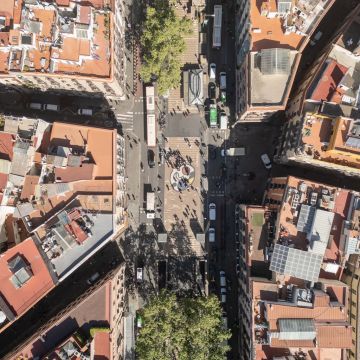 Vista aerea de La Rambla. ©Ajuntament de Barcelona Vista aerea de La Rambla. ©Ajuntament de Barcelona