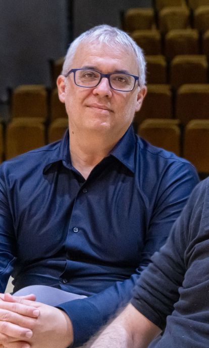 Jordi Abelló, miembro de Música Reservata de Barcelona y Esteve Costa, el director invitado Jordi Abelló, miembro de Música Reservata de Barcelona y Esteve Costa, el director invitado