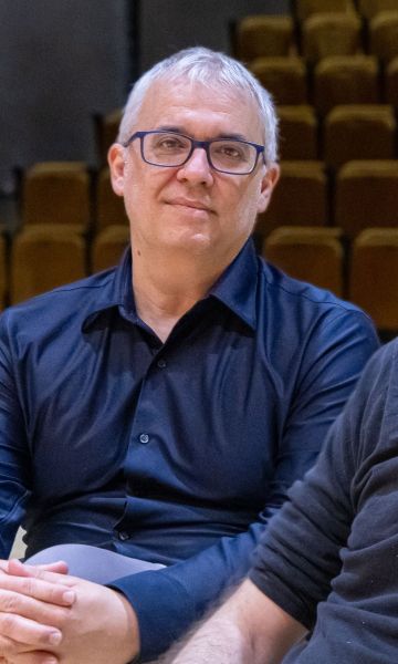 Jordi Abelló, miembro de Música Reservata de Barcelona y Esteve Costa, el director invitado