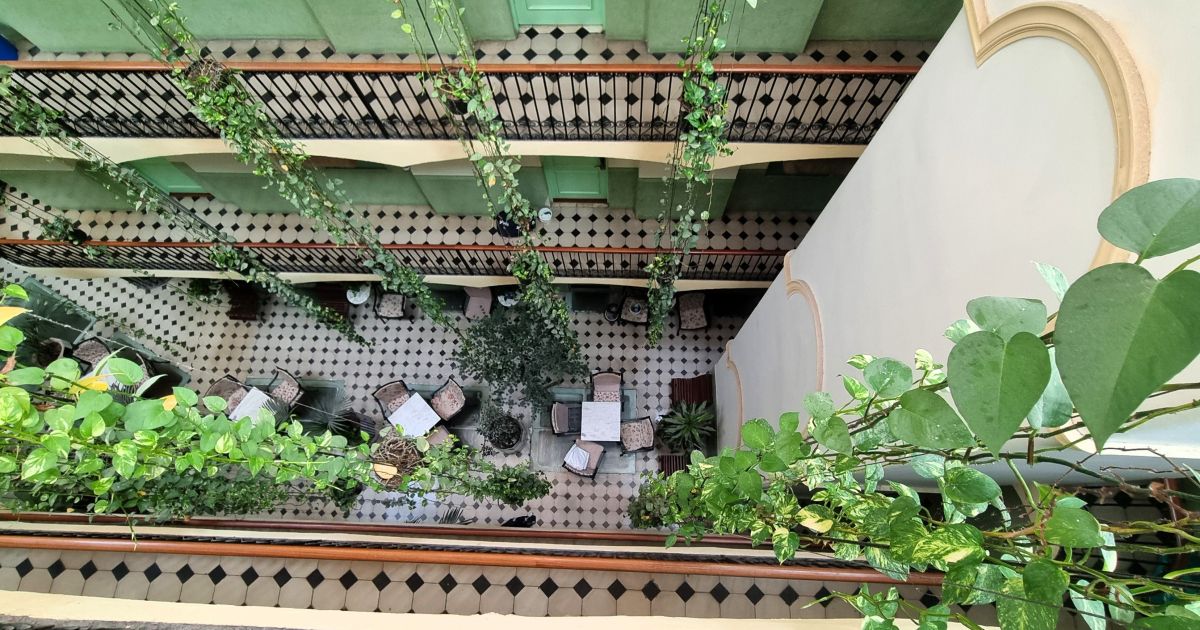 El patio común a todas las habitaciones y sus plantas son la característica más singular de este establecimiento (Javier Ortega Figueiral) El patio común a todas las habitaciones y sus plantas son la característica más singular de este establecimiento (Javier Ortega Figueiral)