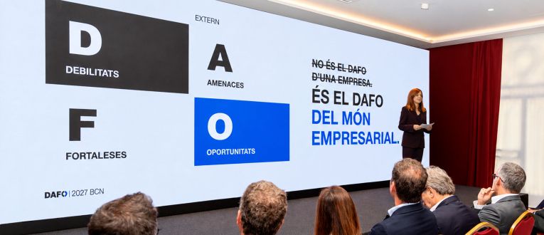 La geopolítica y la inteligencia artificial han centrado el debate del DAFO Barcelona 2027, con el objetivo de contribuir a anticipar las decisiones del futuro. © Àngel Bravo