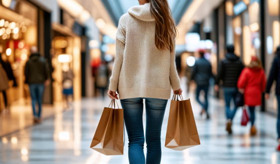 Mujer con bolsas de compras © Pixelgenie AI