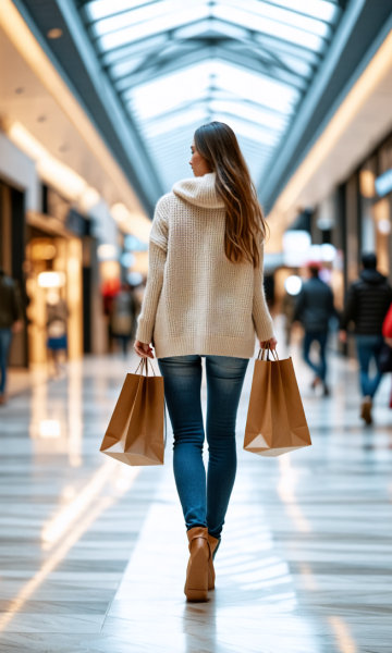 Mujer con bolsas de compras © Pixelgenie AI Mujer con bolsas de compras © Pixelgenie AI