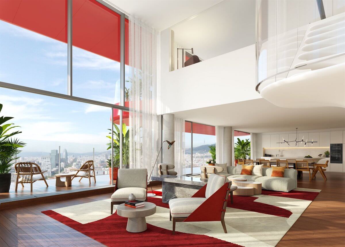 Uno de los futuros apartamentos de lujo de la Tore Antares.