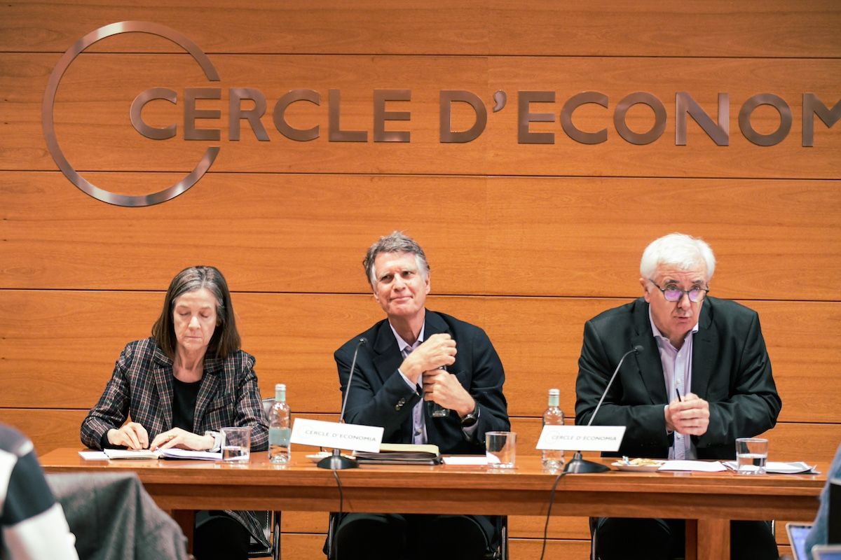 Teresa García-Milà, Jaume Guardiola y Miquel Nadal en rueda de prensa