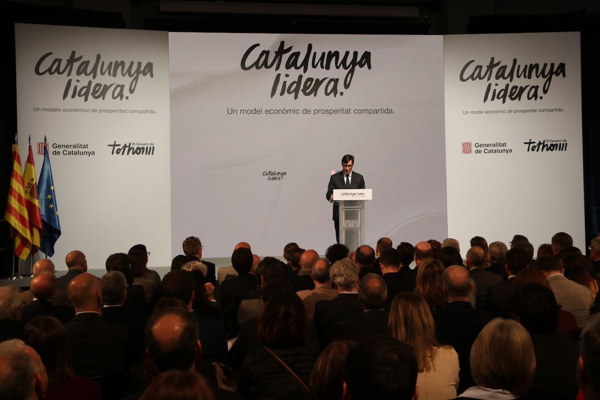Salvador Illa en un acto en Madrid. 