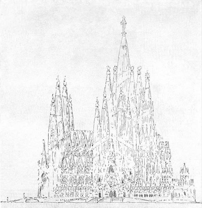 Dibuix Sagrada Família arquitecte Joan Rubió 1906