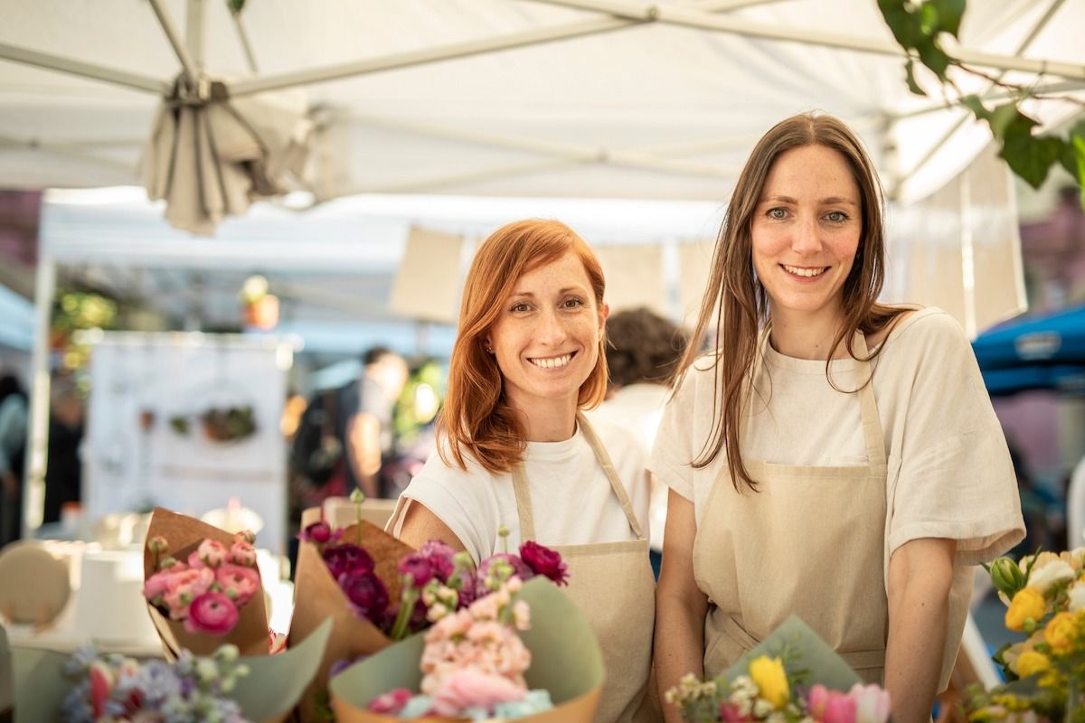 Floristas en el Mercat de les Flors
