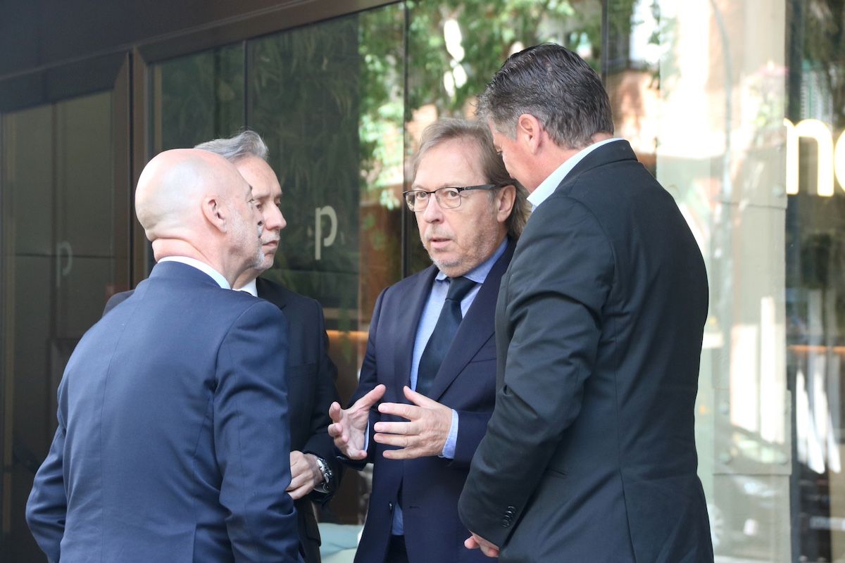 Josep Santacreu, Antoni Cañete, Carles Puig de Travy y Xavier Comerma en la sede de Pimec. 
