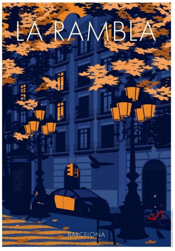 Cartel sobre La Rambla. 