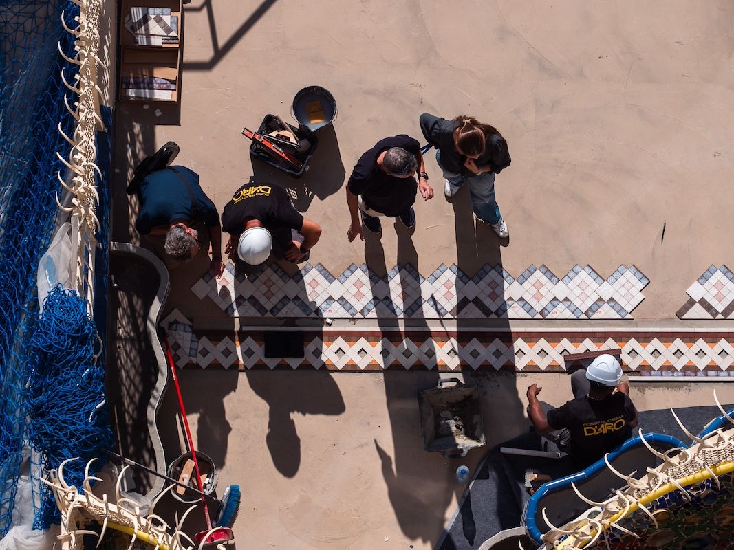 Restauración del patio de la casa Batlló. 