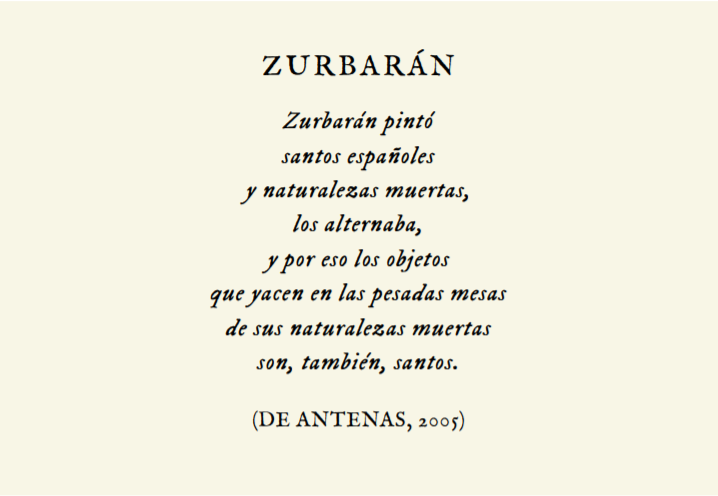 FRAGMENTO DE ZURBARÁN POR ADAM ZAGAJEWSKI
