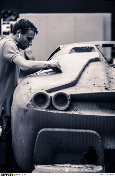 (6)23. Crafting of clay design model of Ferrari J50