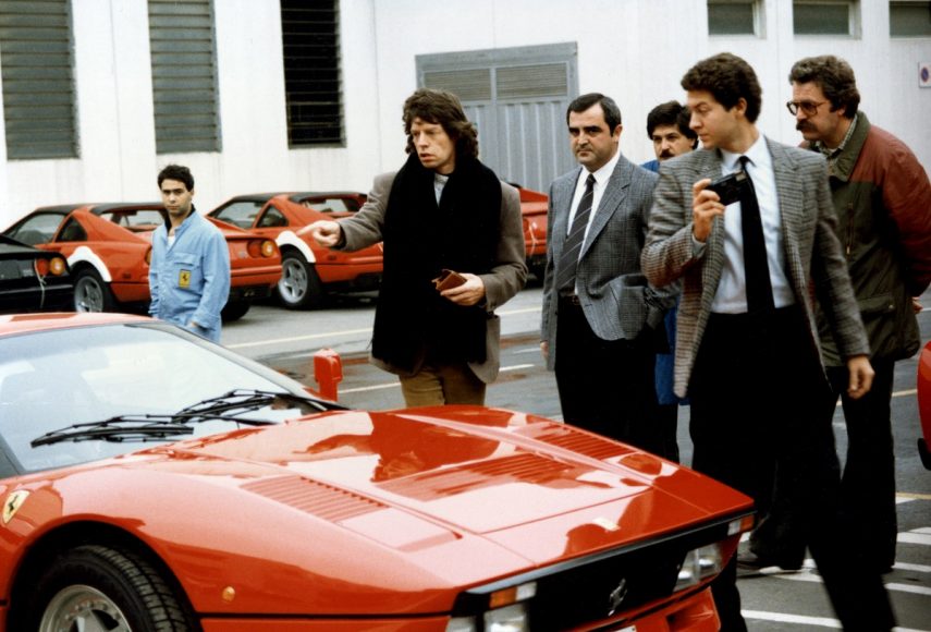 (7)30. Visit to Ferrari - Mick Jagger, leader of the Rolling Stones, on the delivery of his GTO