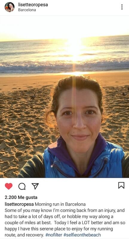 Fotografía de Lisette Oropesa en la playa de Barcelona