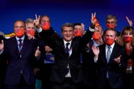 Joan Laporta y miembros de la candidatura