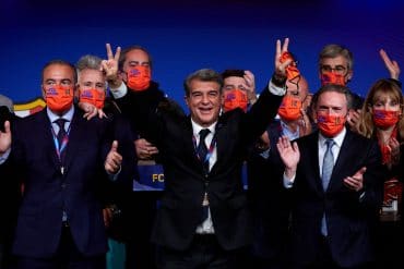 Joan Laporta y miembros de la candidatura