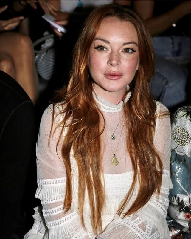 Lindsay Lohan con un vestido de Teresa Helbig