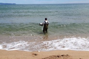 Recogida muestras playa de la Agencia Catalana del Agua