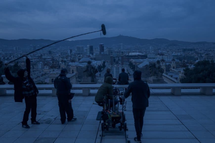 Rodaje con vistas a Barcelona des de Montjuïc. © Quim Vives