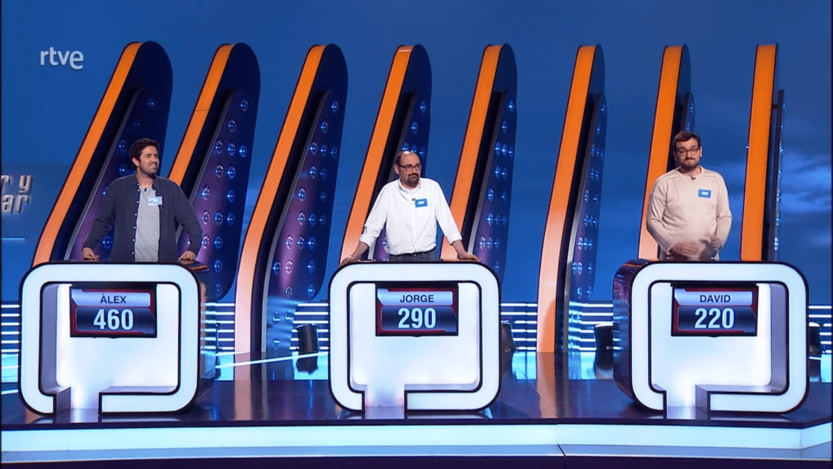 Alex Pàmies, Jorge Sanz y David Díaz, concursantes de Saber y Ganar