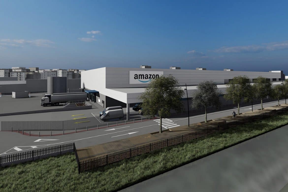 Así será la nueva estación logística de Amazon en la calle del Canem de Barcelona.