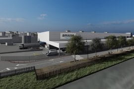 Así será la nueva estación logística de Amazon en la calle del Canem de Barcelona.