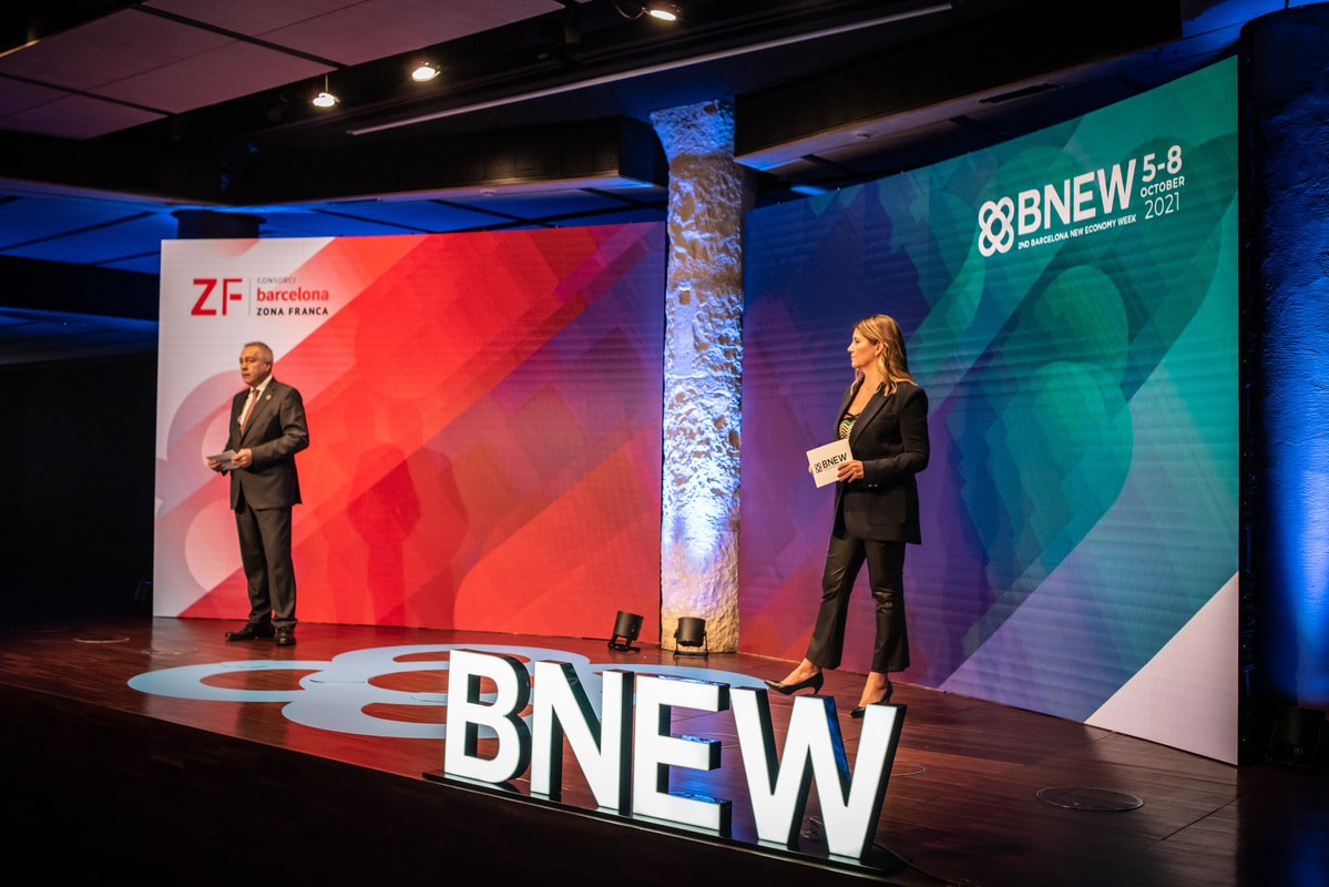 Pere Navarro i Blanca Sorigué a la presentació de BNEW 2021.