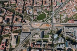 Vista aèria de les obres del Túnel de Glòries a setembre de 2021 - Tavisa